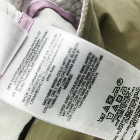 Brooks Brothers Pants Women Size 8 Natalie Mid Rise Straight Ankle Trouser Khaki - Picture 5 of 7